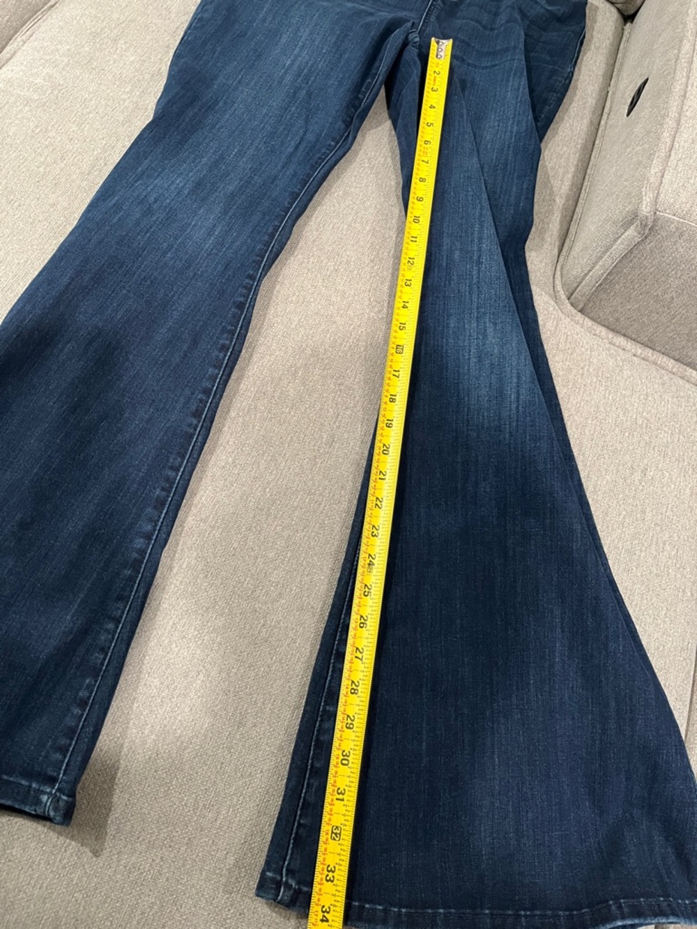 Judy Blue Pull On Super Flare Jeans Deep Blue Size 13/31 - Picture 9 of 10